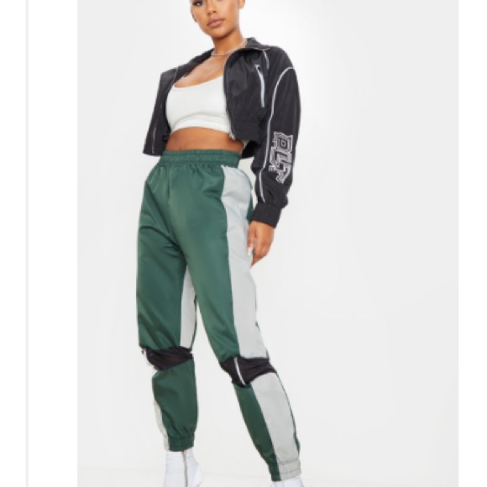 COPY - Green mesh joggers PrettyLittleThing